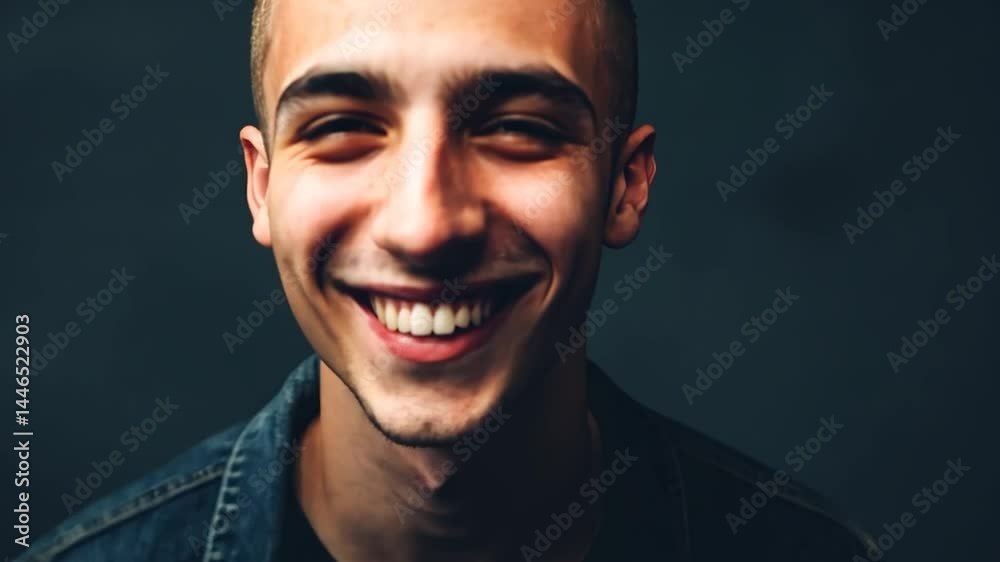 Happy Man Smiling Studio Portrait
