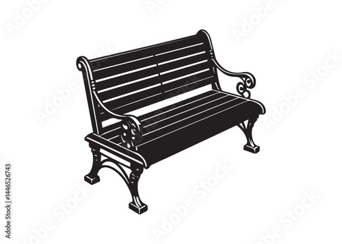 Sitting bench silhouette vector