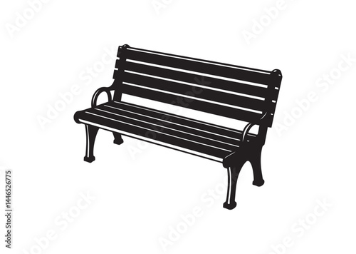 Sitting bench silhouette vector