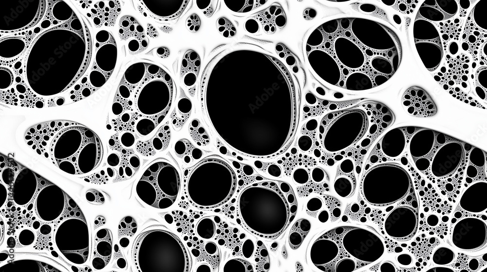 Fototapeta premium Monochrome seamless geometric fractal continuous design, for backgrounds and textures