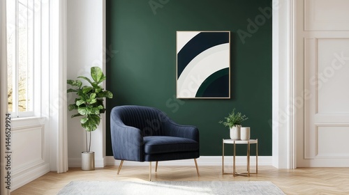 Stylish modern abstract art piece displayed in a cozy living room setting.
