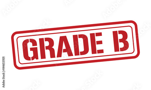 GRADE B red stamp text vector, rubber stamp