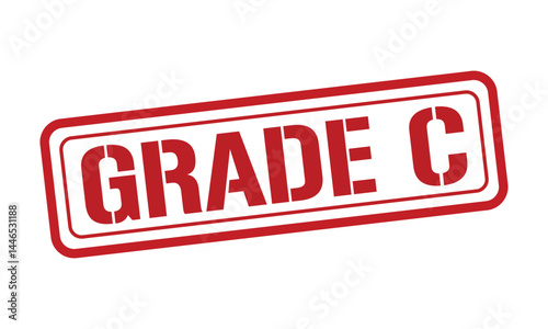GRADE C red stamp text vector, rubber stamp