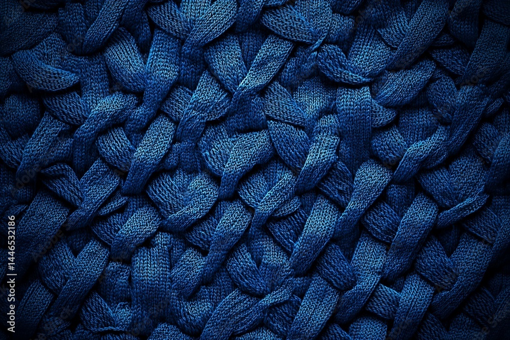 Woven Fabric Texture: Intertwined Blue Textile