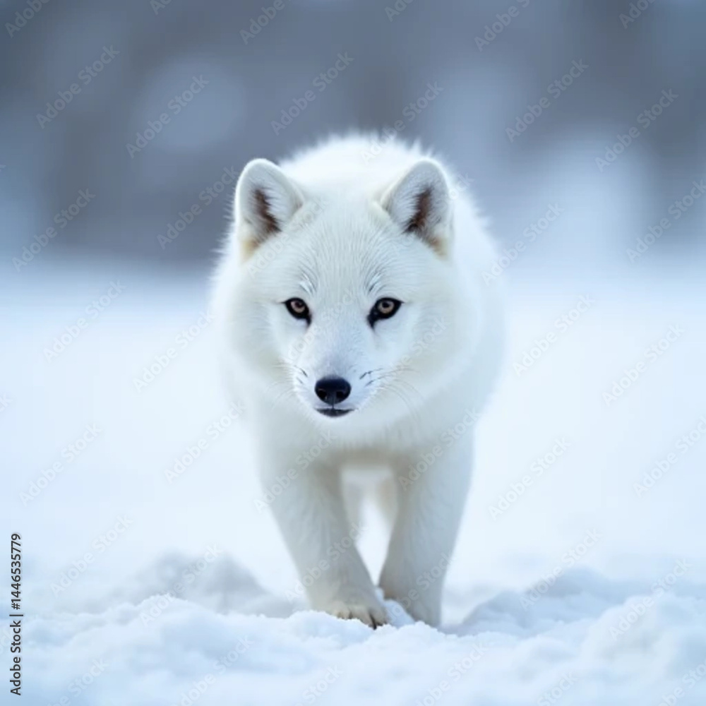 Naklejka premium arctic fox in the snow