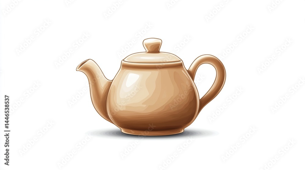 Beige ceramic teapot isolated on white. Beige ceramic teapot isolated on white.