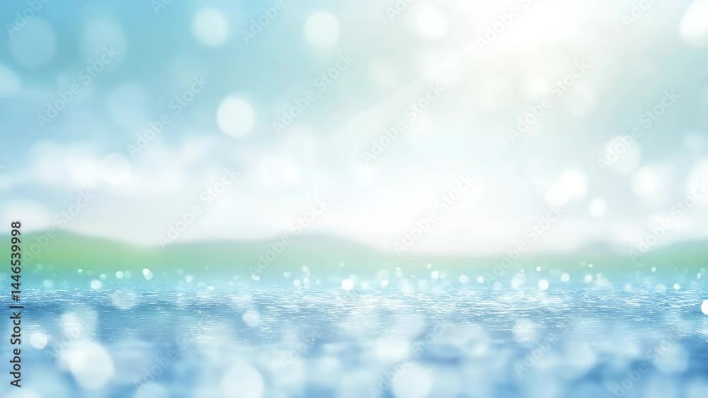 glitter dan bokeh light with landscape background