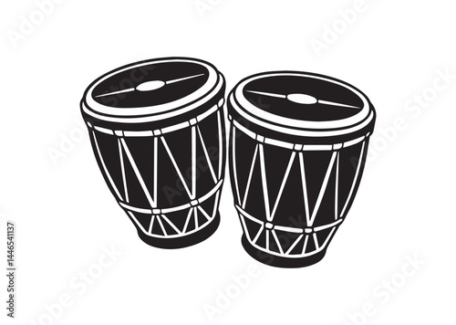 Bongo drums silhouette vector