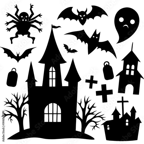 Halloween Silhouette Elements Collection