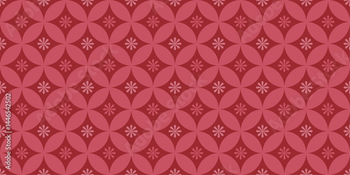 Seamless traditional Japanese pattern, cloisonne pattern, bright red and Japanese atmosphere, no border pattern
