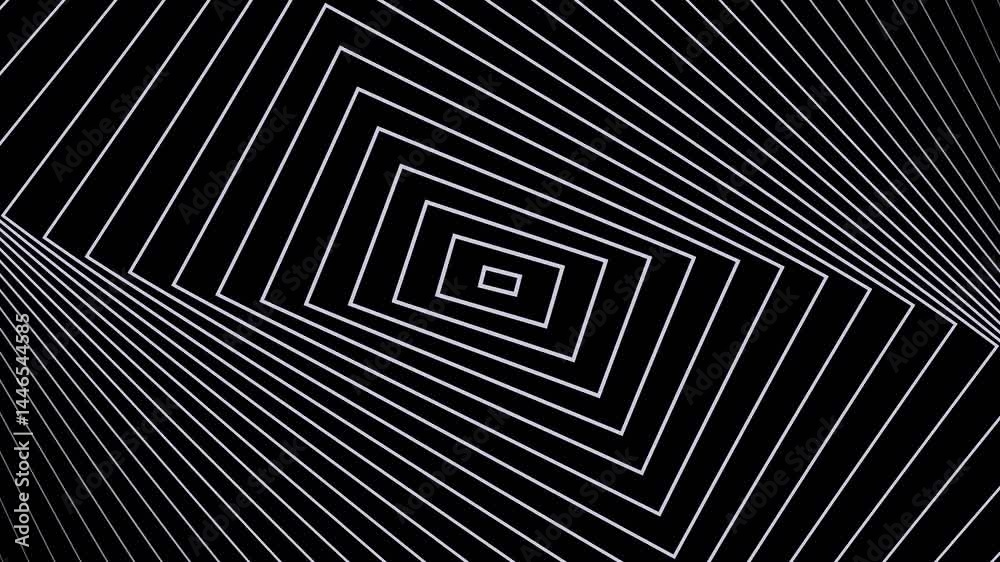 Geometric gradient background with star shapes. Neon star animation. Radio wave effect. Abstract video background of neon radio waves and geometric abstractions.