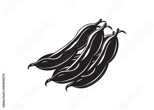 Green beans silhouette vector