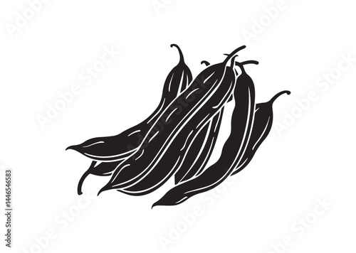 Green beans silhouette vector