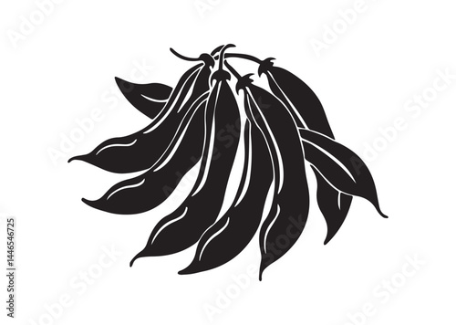 Green beans silhouette vector