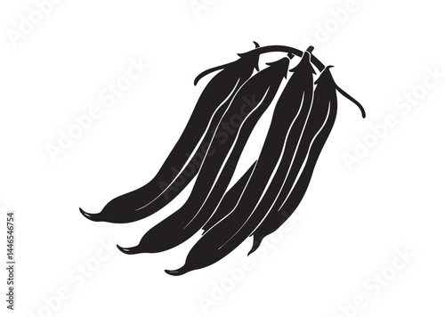 Green beans silhouette vector