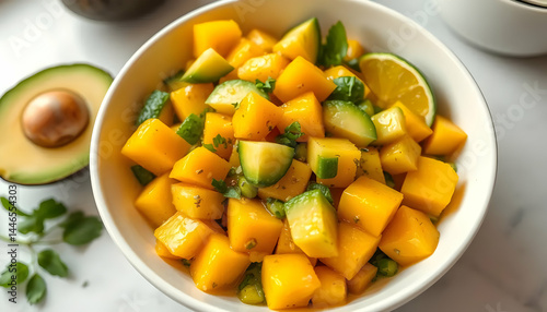 Colorful Mango Salad with Avocado and Lime