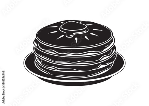 Pancakes silhouette vector