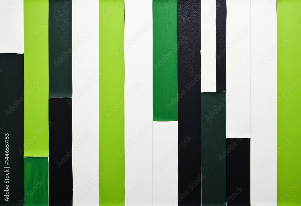 Abstract vertical rectangles, green, white, black, minimal, modern panel art, simple, modern Abstract vertical rectangles, green, white, black, minimal, modern panel art, simple, modern