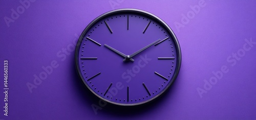 Wallpaper Mural Purple Clock on Purple Wall: A Minimalist Timepiece Torontodigital.ca