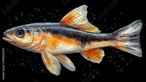 Stunning Illustration of a  Speckled Dace Fish, Aquatic Life, Detailed Artwork