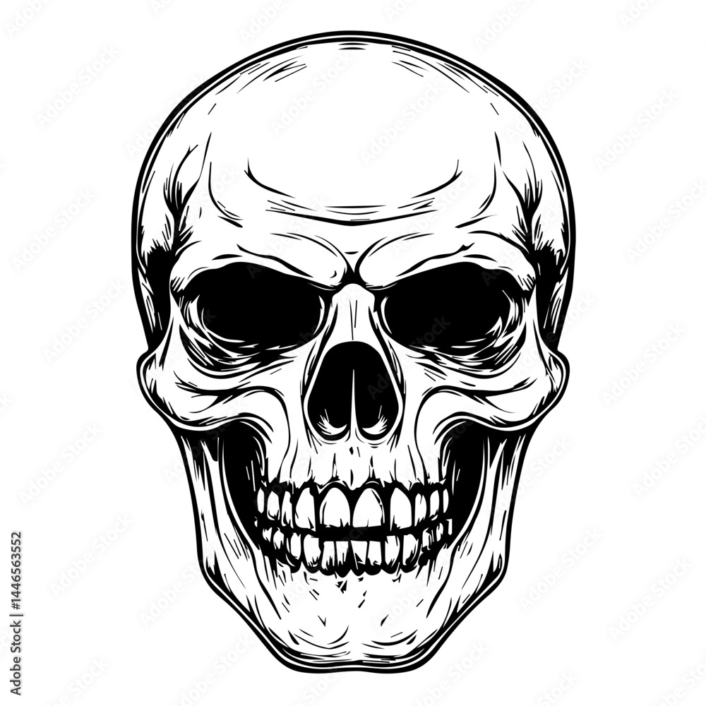 Obraz premium skull, Human Skull, Cartoon Skull Icon Silhouette