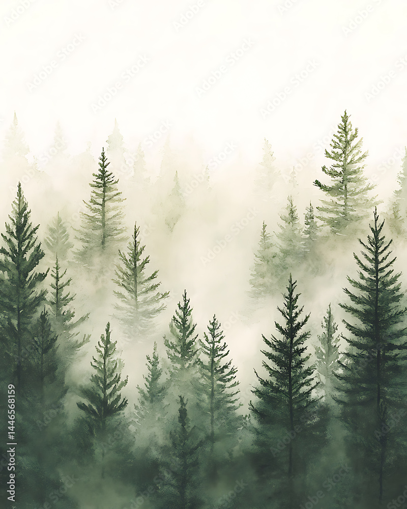 Highly detailed illustrations of various trees, leaves, grasses, and botanical elements, featuring realistic, minimalist, and abstract compositions on a white background.