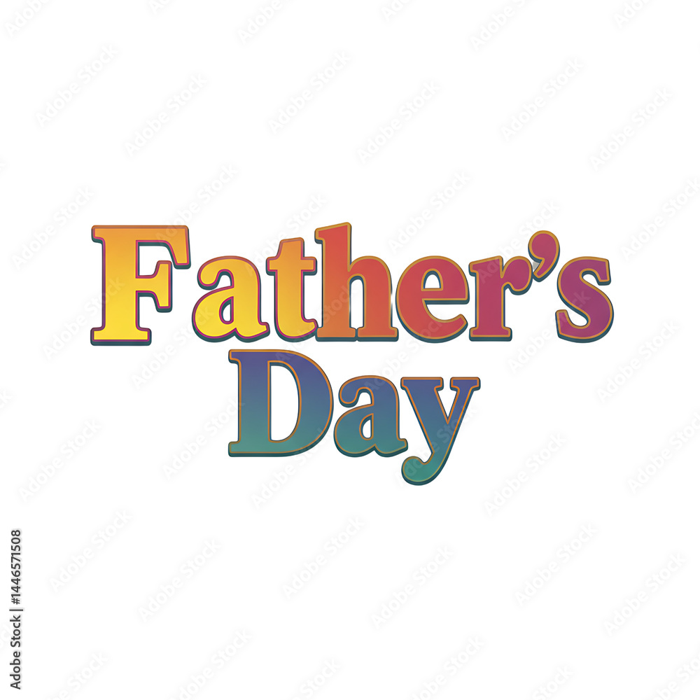 Fototapeta premium Colorful father's day greeting card design illustration transparent background