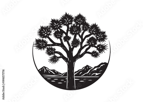 Joshua tree silhouette vector