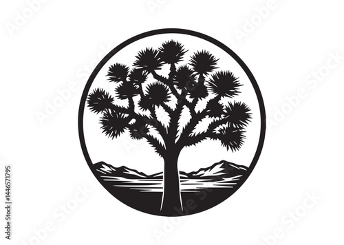 Joshua tree silhouette vector