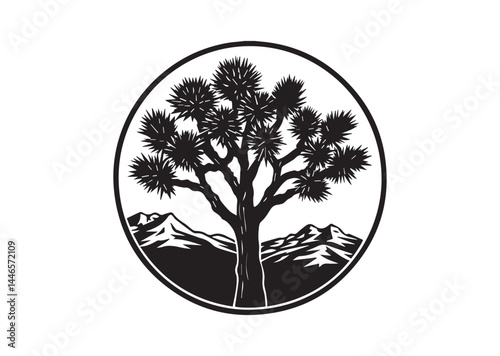 Joshua tree silhouette vector