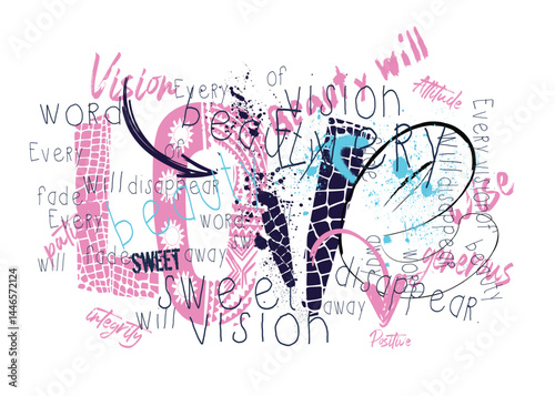 love graffiti slogan print with spray, Urban typography hipster street art for T shirt,  typography slogan grunge, Urban street art graffiti slogan print, t shirt graphics vintage. love graffiti sloga