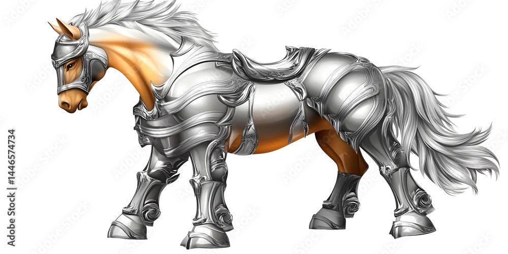 Armored Horse Illustration With Transparent Background Armored Horse Illustration With Transparent Background