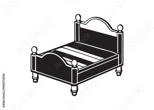 Bed silhouette vector