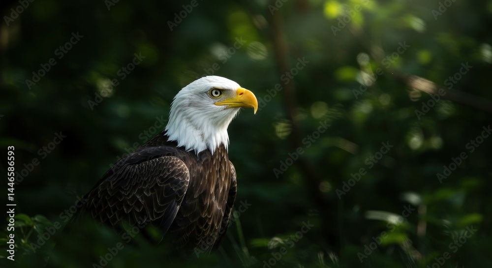 Obraz premium Bald Eagle in Forest - Photo