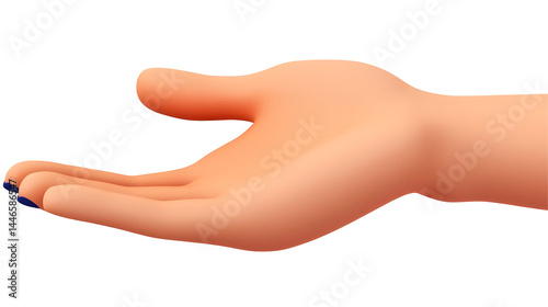 Cartoon Open Hand Illustration with Transparent Background
