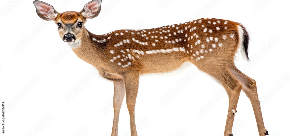 Naklejka premium Adorable White-tailed Deer Fawn: A Stunning Portrait