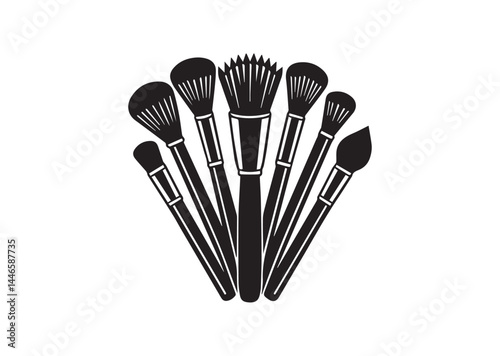 Brushes makeup silhouette vector