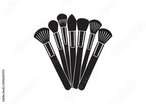 Brushes makeup silhouette vector
