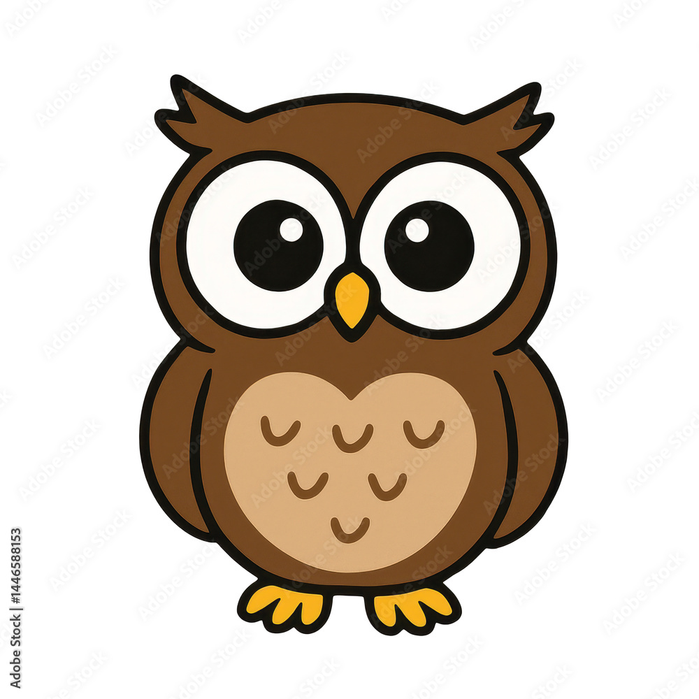 Cute simplified Owl with big eyes, ready for story or classroom Cute simplified Owl with big eyes, ready for story or classroom