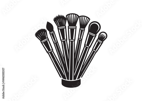Brushes makeup silhouette vector