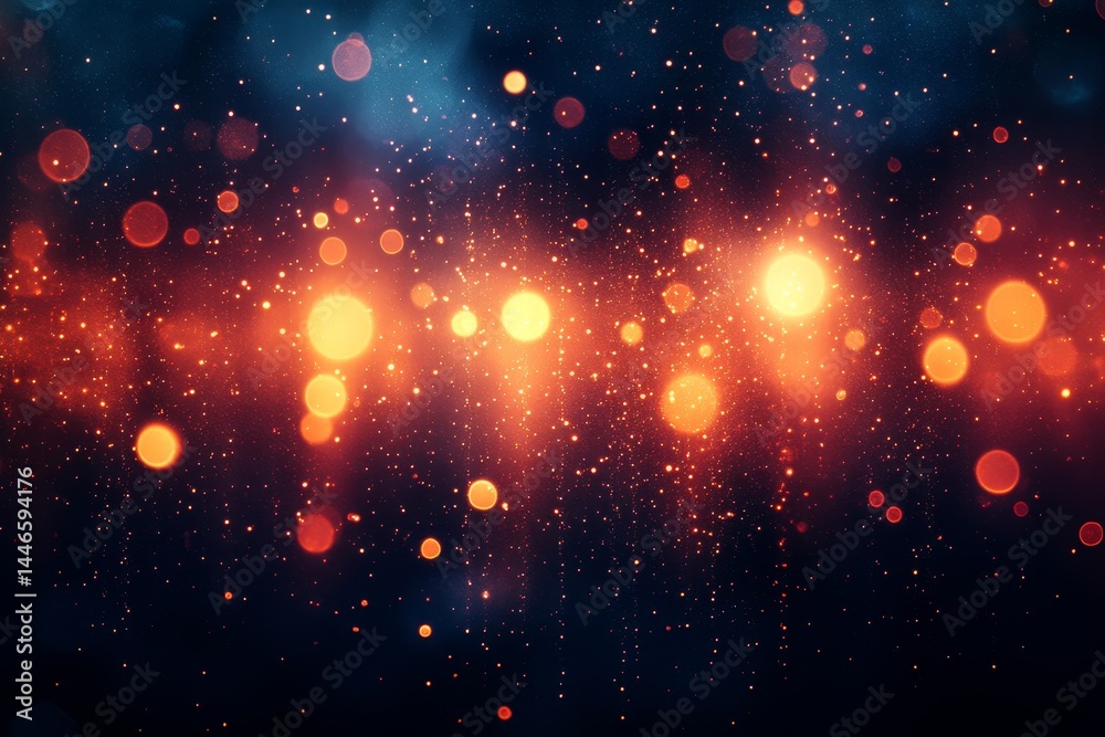 Fototapeta premium Festive bokeh lights, dark background, holiday design