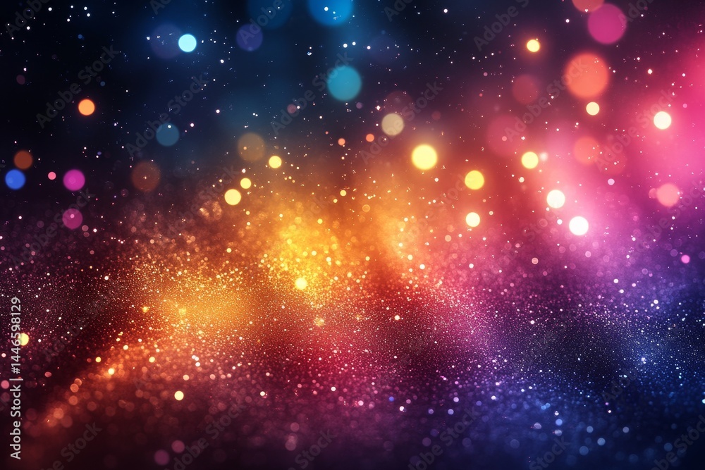Fototapeta premium Festive bokeh lights, celebratory background (1)