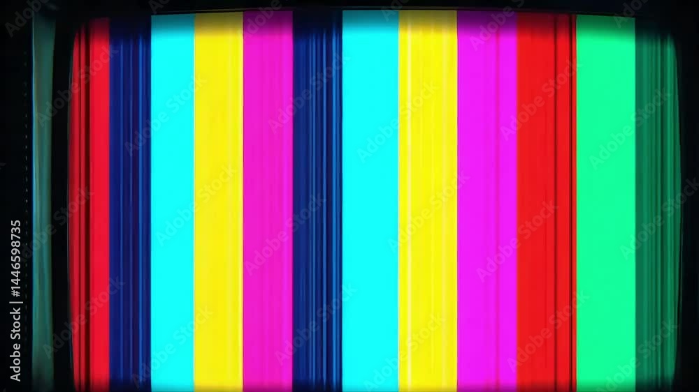 no signal interference effect rainbow color tv.