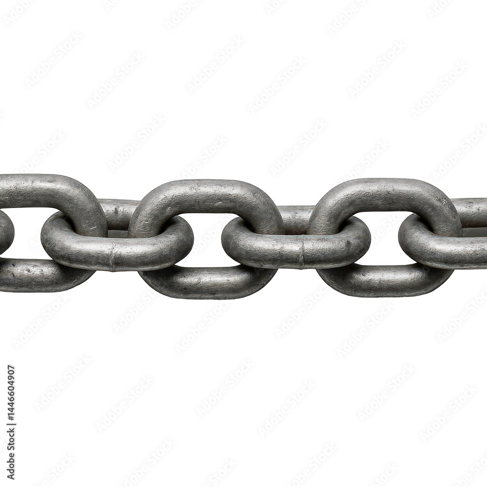 Obraz premium Strong and durable metallic links interlock in a series, representing connection, power, and resilience.