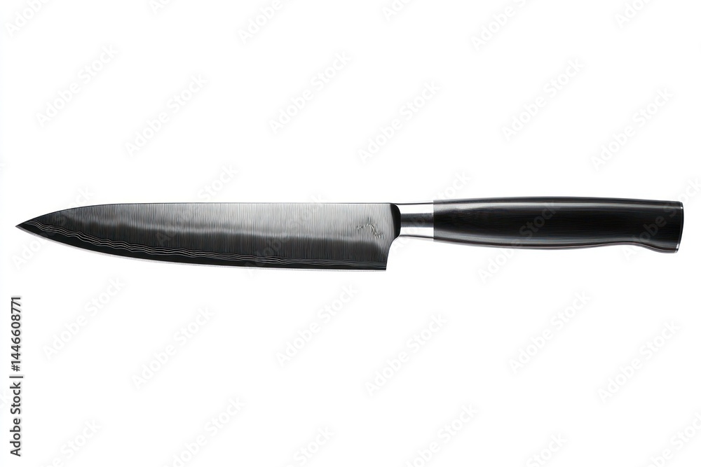 Sharp chef's knife, isolated, white background, cooking Sharp chef's knife, isolated, white background, cooking
