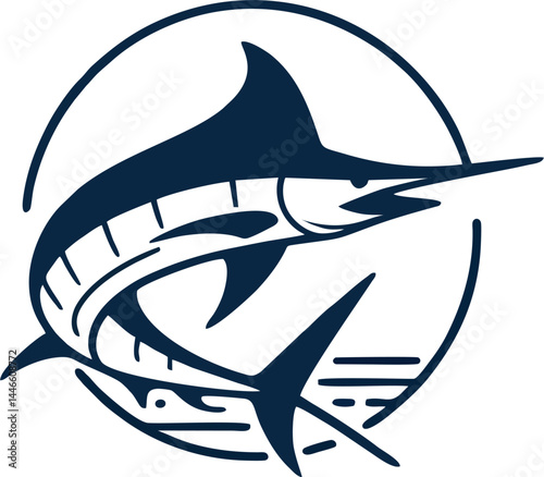 Classic Blue Marlin Fishing Vector Artwork