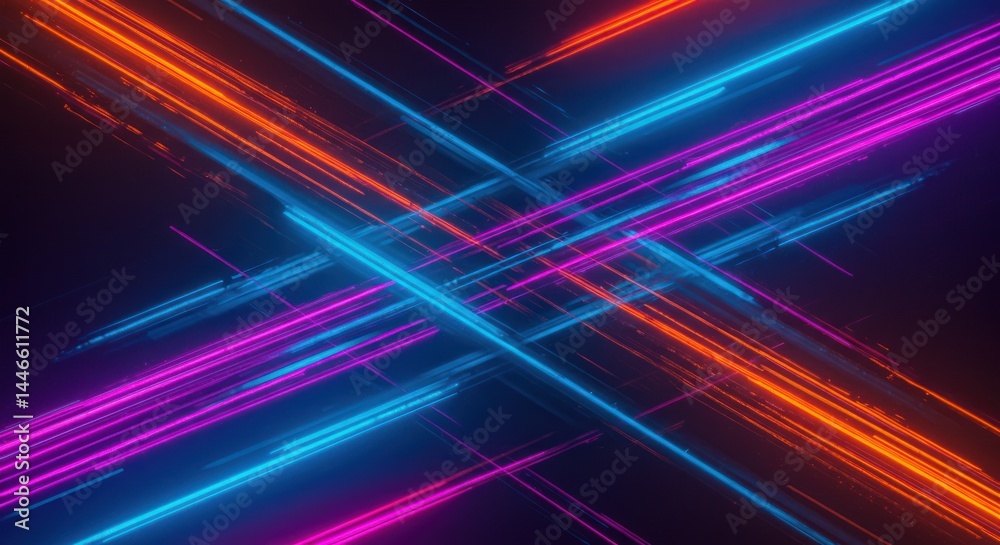Abstract neon lines illustration Abstract neon lines illustration