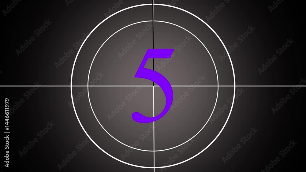 Countdown timer animation from 10 to 0 seconds on black background