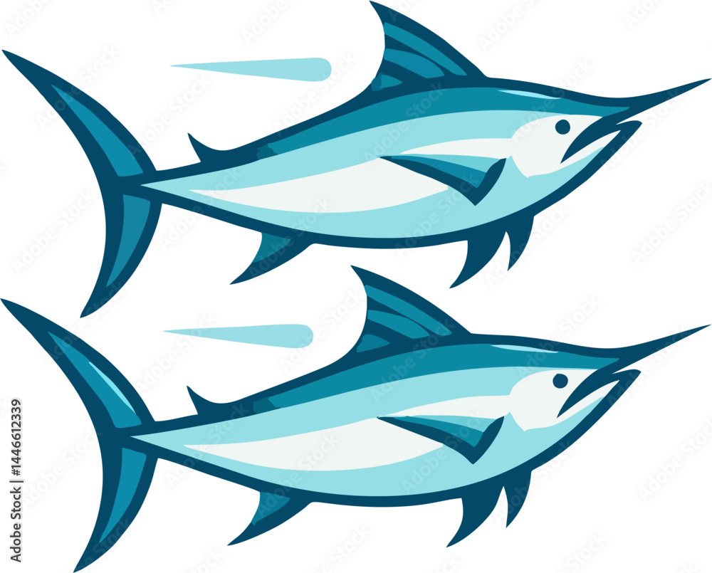 Fototapeta premium Smooth Line Blue Marlin for Digital Use