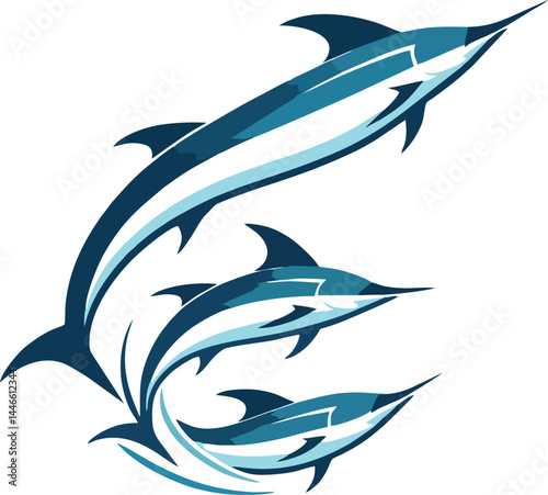 Professional Blue Marlin Vector for Designers